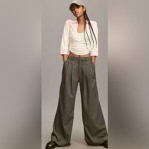 Anthropologie Maeve Collared Scoop-Neck Top